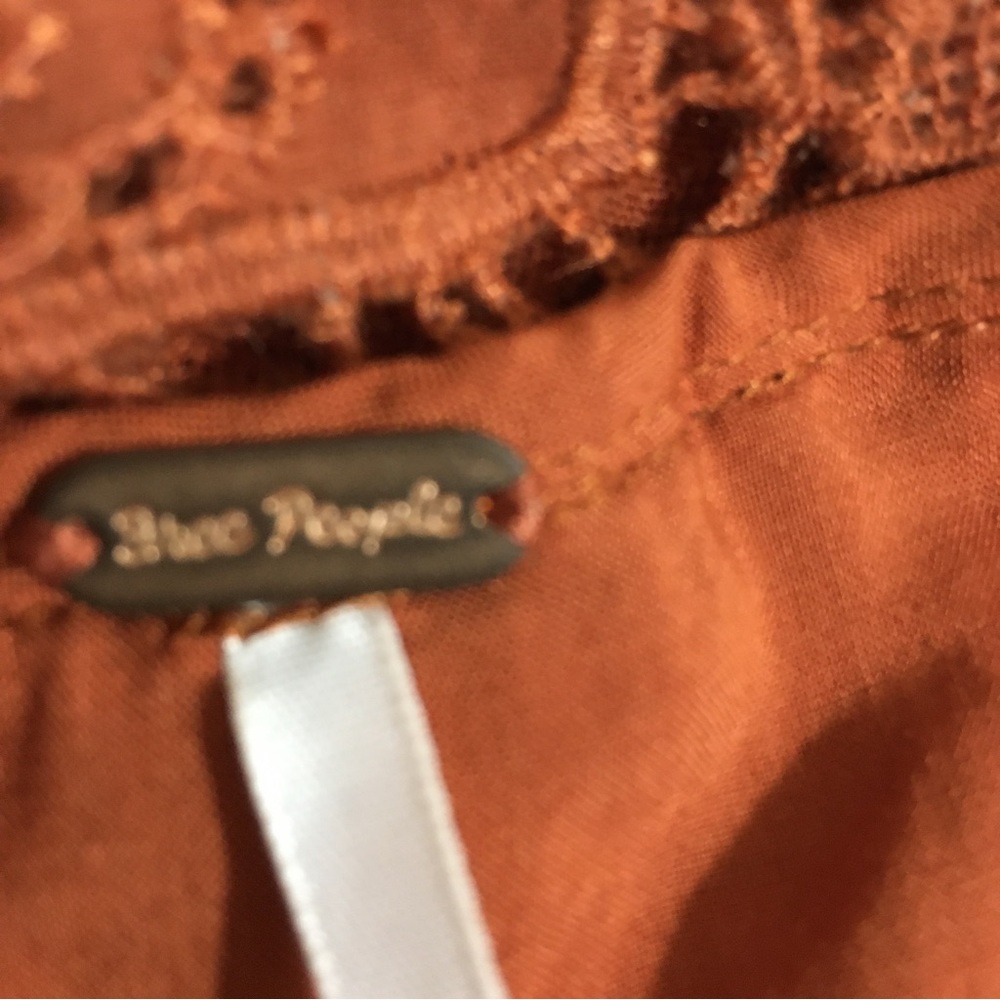 Free People Rust Orange Lace Tiered Slip Dress - Picture 12 of 13